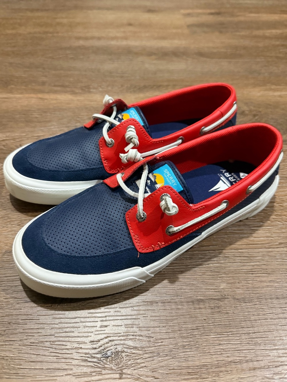 Sperry Soletide 2-Eye Women’s 10 Navy Red White Boat Shoes